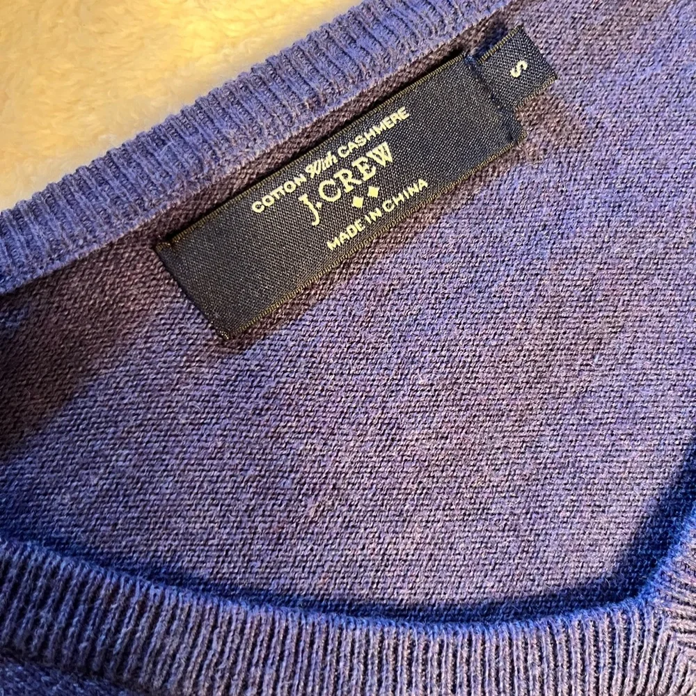 J.Crew Men’s Cotton Cashmere V Neck Sweater Blue Purple Small